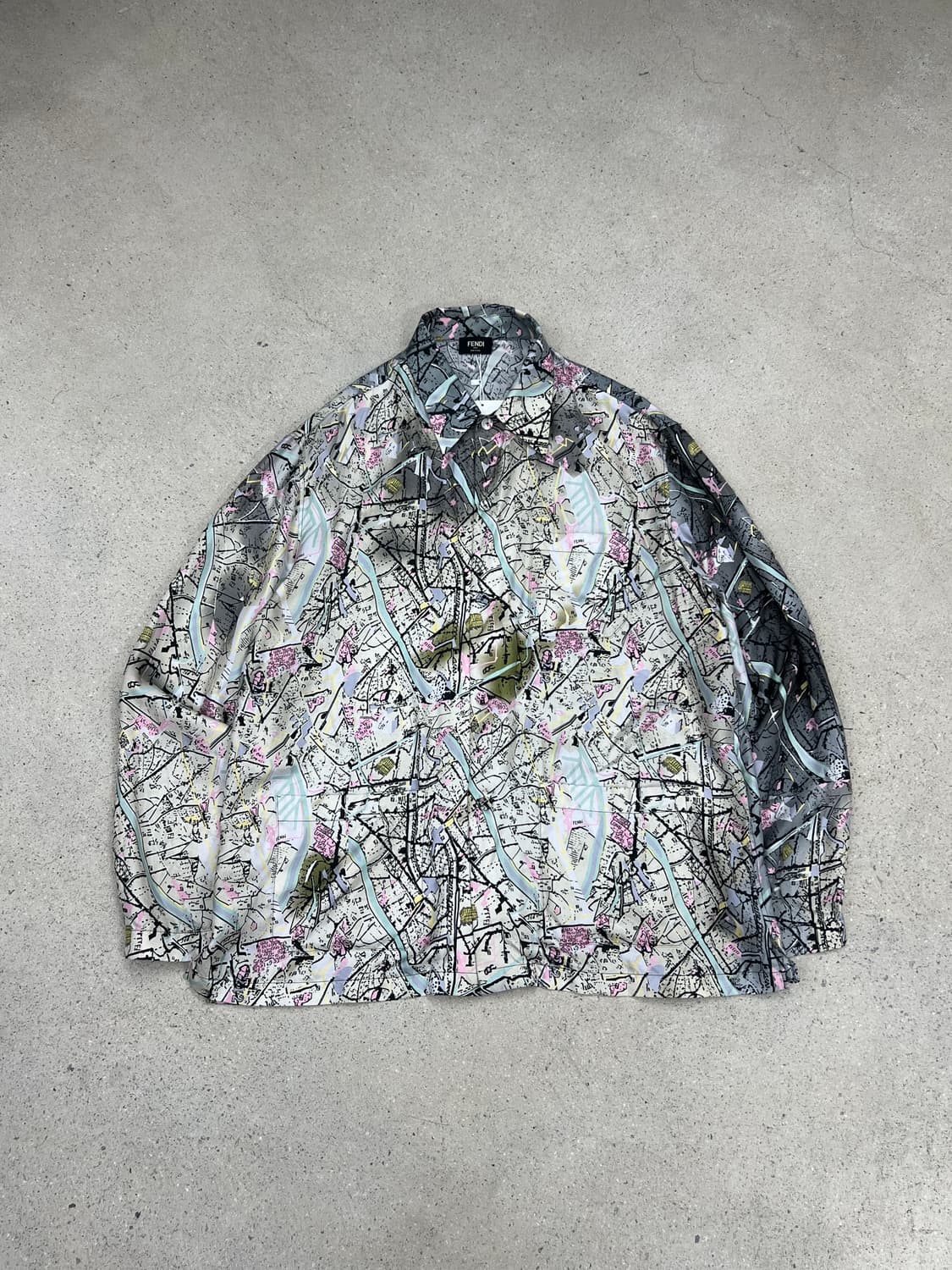펜디 맵 프린팅 실크 셔츠  상품이미지3