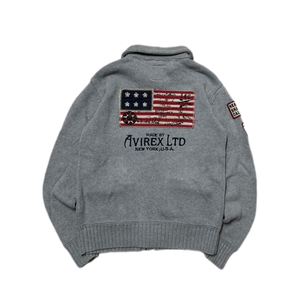 Avirex 아비렉스 성조기 니트 집업 상품이미지1