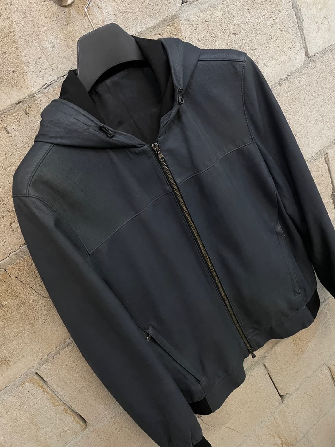 알레그리 고트 스킨 후드 봄버 자켓  상품이미지3