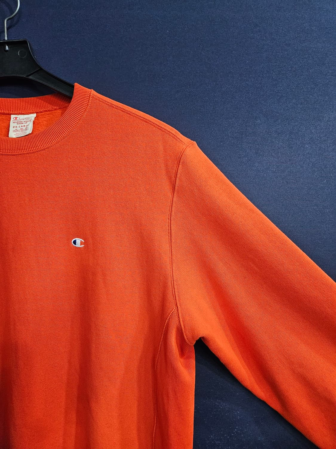 챔피온 오렌지컬러 남성 110 기모 맨투맨  상품이미지4