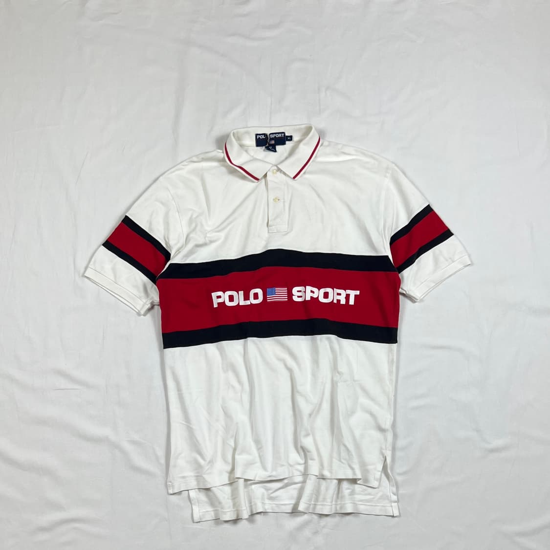 90‘s 폴로스포츠 polo sport 스펠아웃 반팔 피케셔츠 상품이미지1