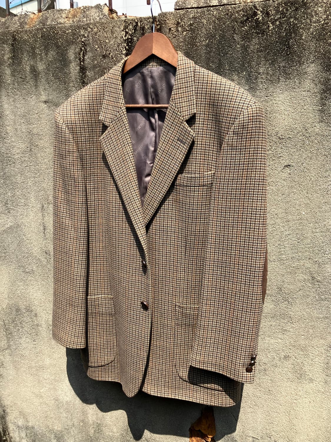 Balmain 체크 엘보우 패치 울 자켓 상품이미지2