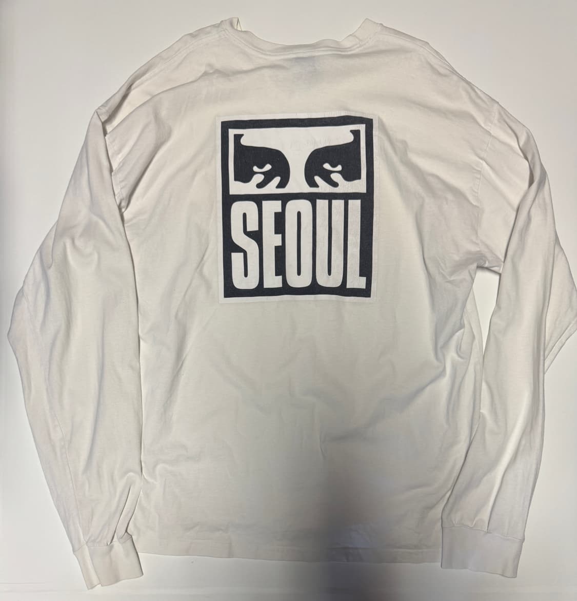 희귀!! 오베이 OBEY 서울 빅 사이즈 긴팔 롱슬리브 2XL 화이트 상품이미지1