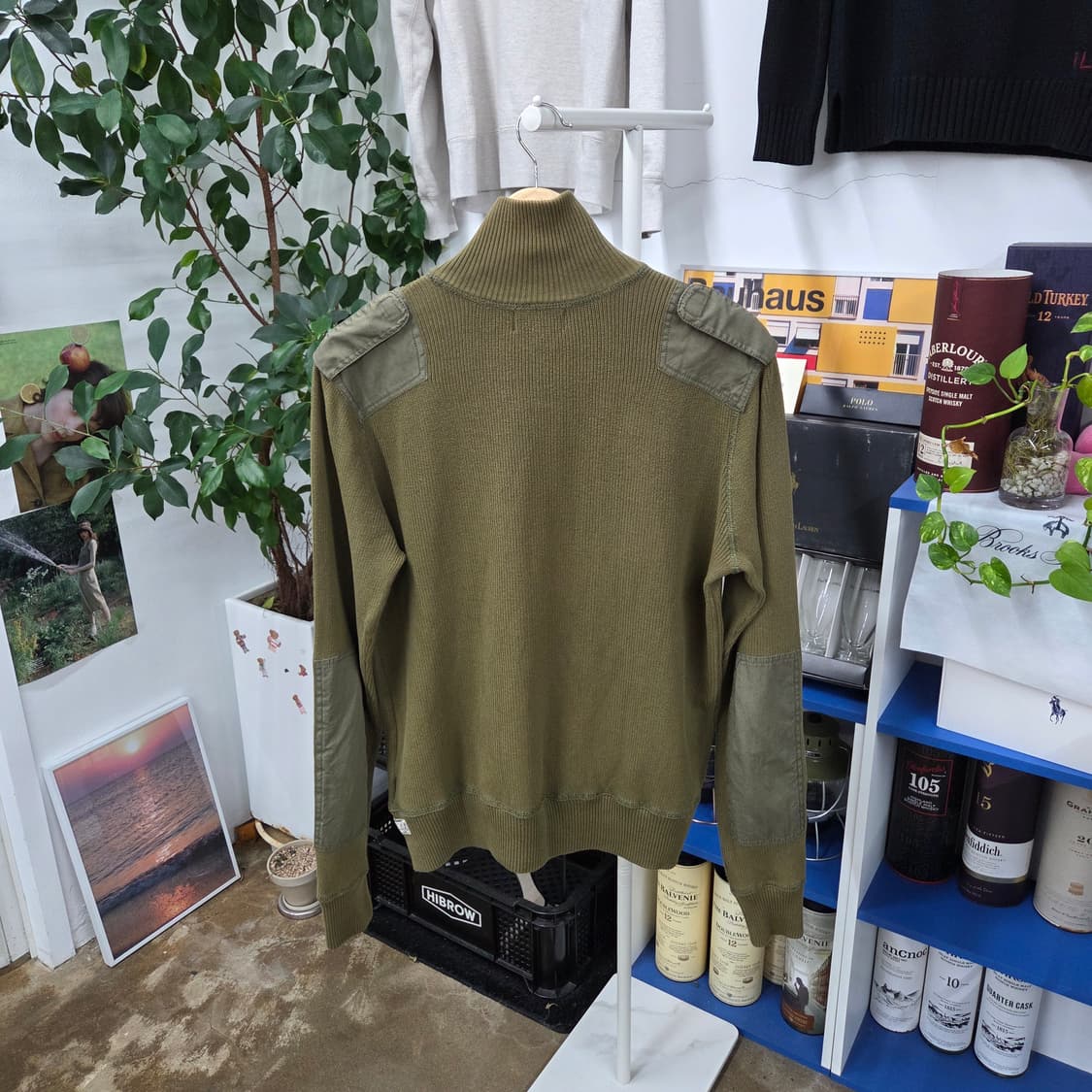 폴로진스 엘보우패치 코튼 니트집업 L 상품이미지5