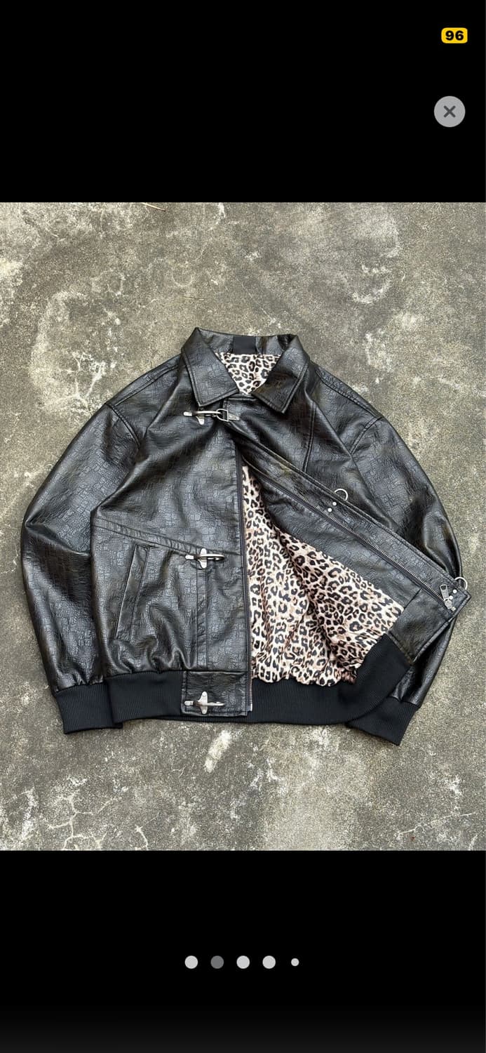 Leopard-Lined Fireman Jacket 블랙 상품이미지1