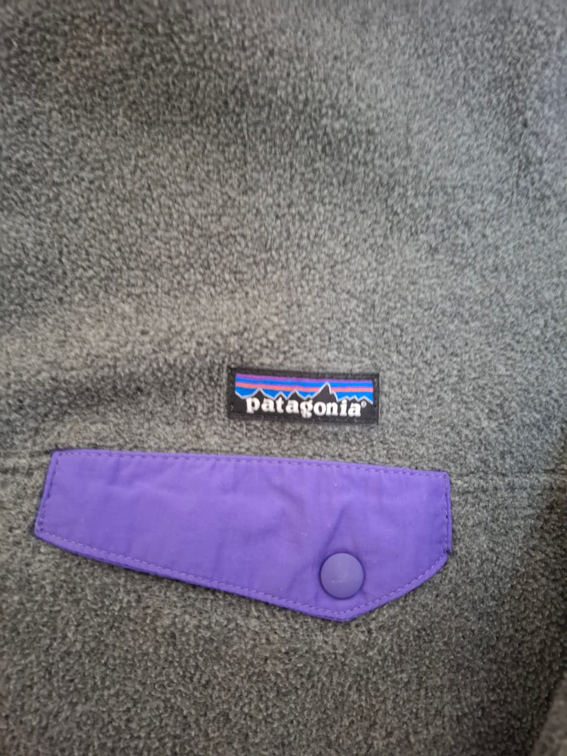 우먼스 XL 파타고니아 신칠라 플리스 그레이/퍼플 풀오버 상품이미지2