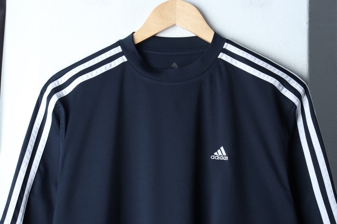 (L-XL) 아디다스 반팔 티셔츠 기능성 삼선 네이비-H31434 상품이미지3