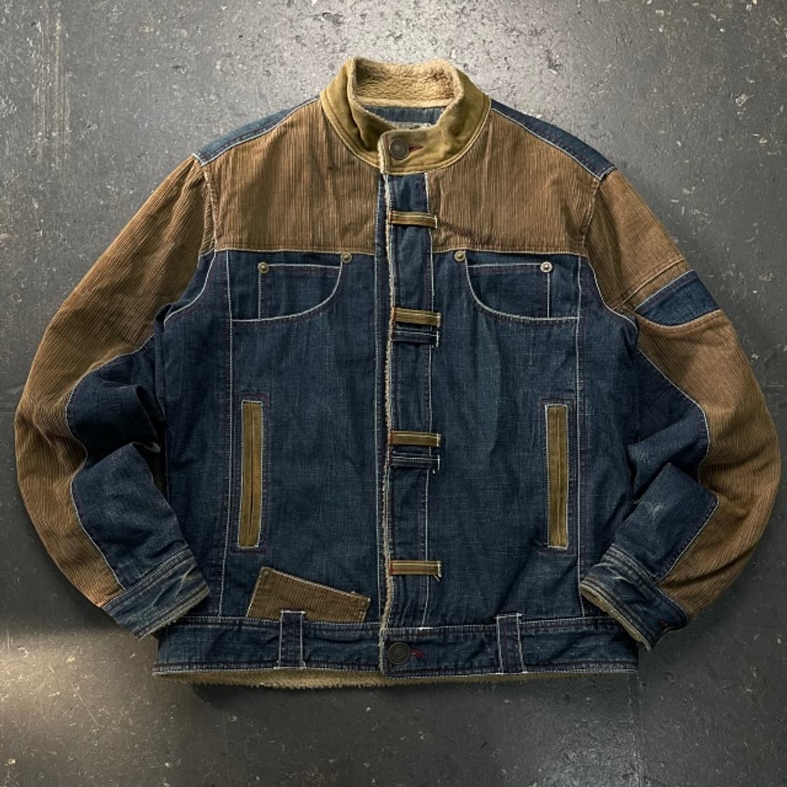 100 빈티지 코듀로이 믹스 데님 자켓  상품이미지1