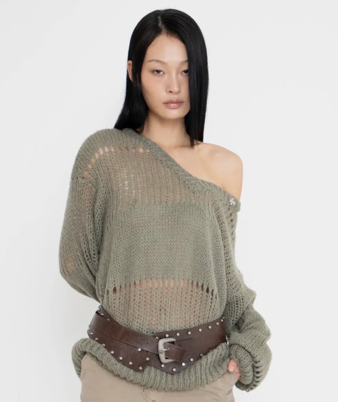 2000archives COWBOY STUD BELT (BROWN) 상품이미지2