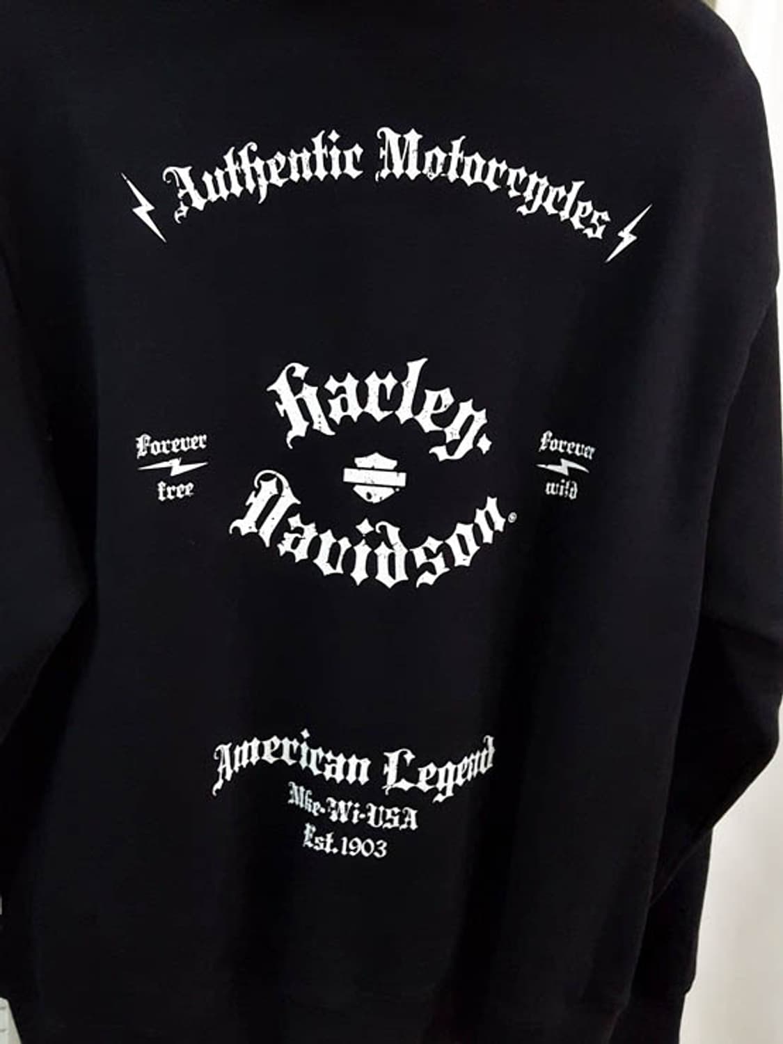 할리데이비슨 남성 오버핏 후드집업 블랙 프리 상품이미지6