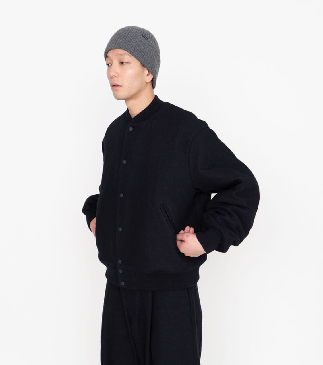 [M]나나미카 울 리넨 스타디움 자켓 다크 네이비 is 상품이미지10
