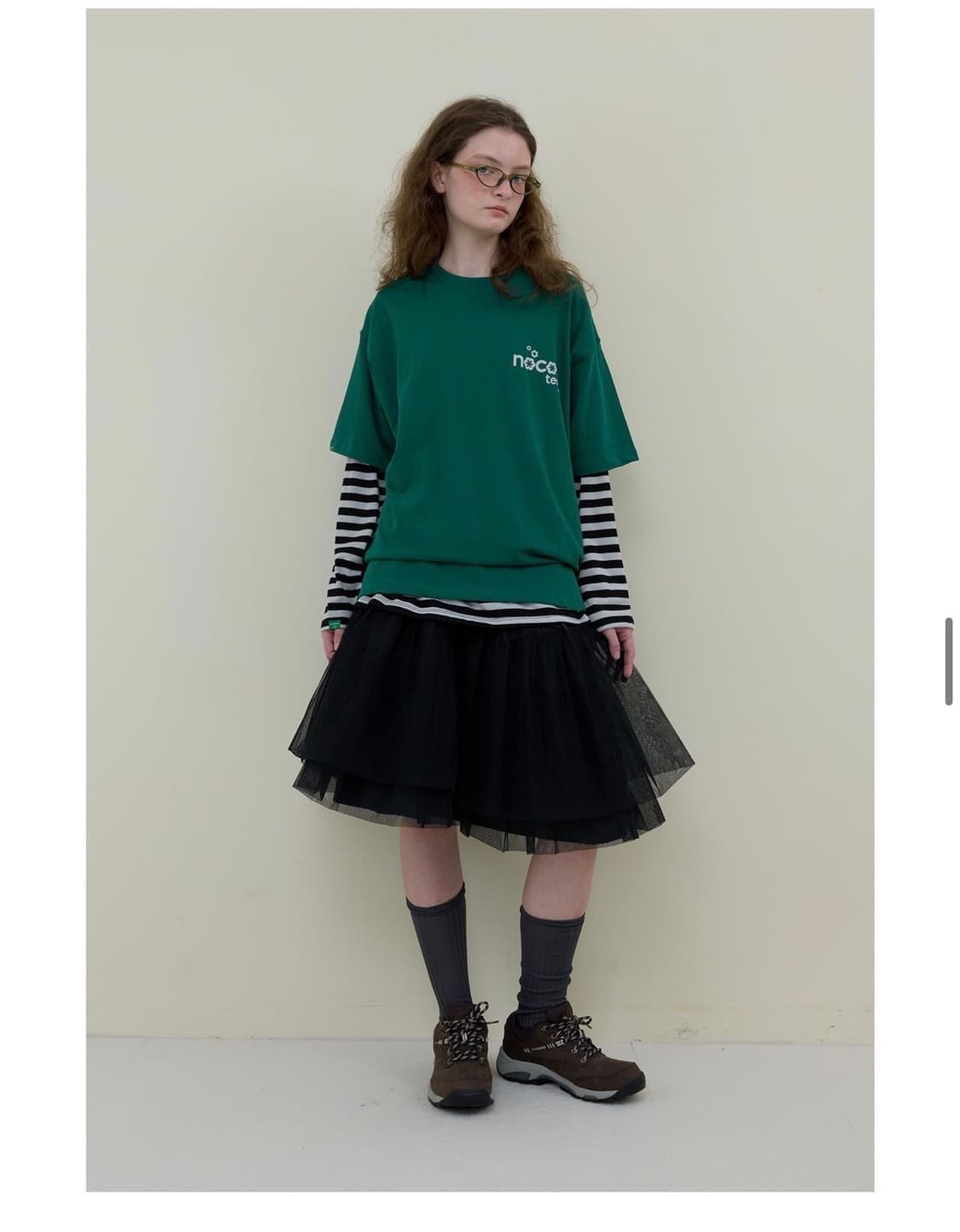 노컨텐츠 메쉬 플레어 스커트 블랙 상품이미지2