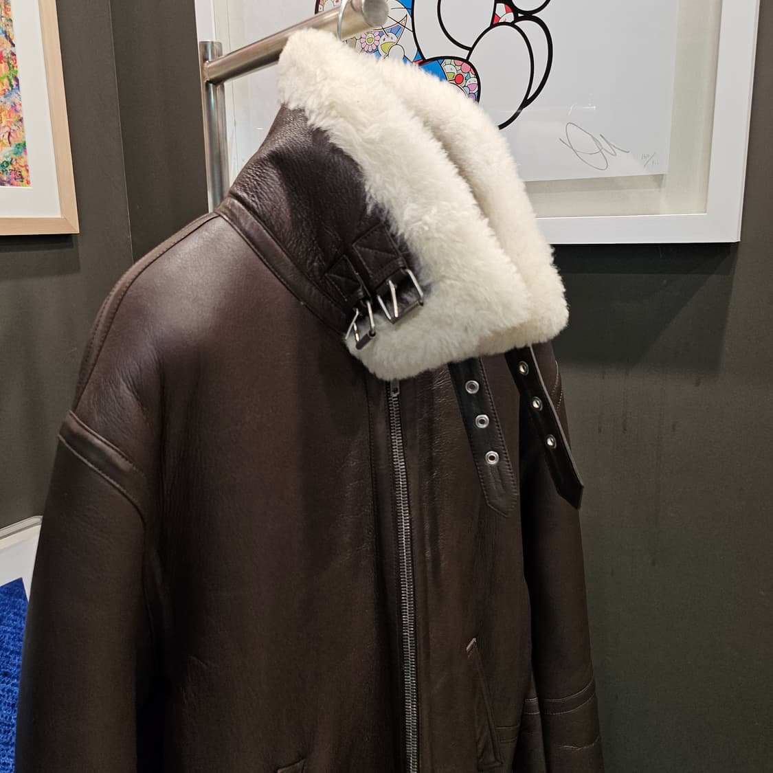 베트멍(Vetements)의 브라운 시어링 무스탕 가죽 자켓 상품이미지5