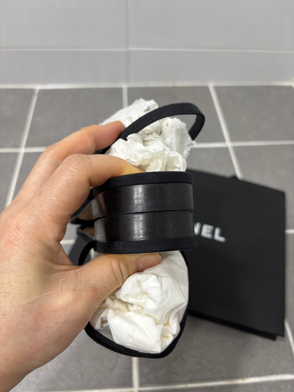 정품)샤넬 CC 로고 쪼리샌들 상품이미지7