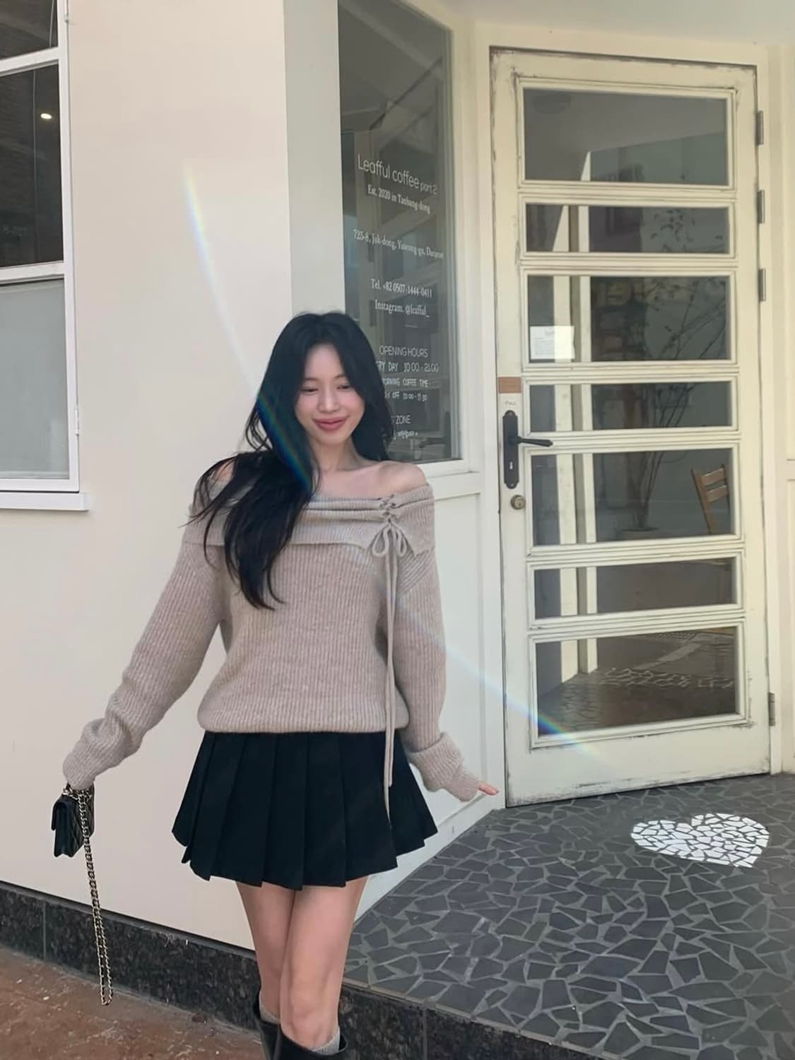 스트랩 오프숄더 니트 상품이미지1