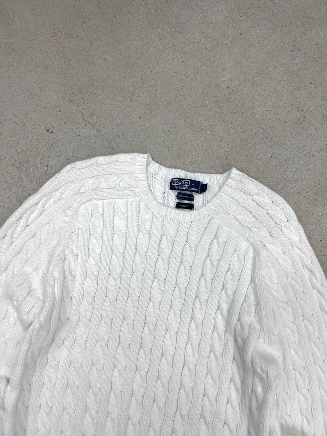 폴로 랄프로렌 화이트 래글런 케이블 니트 상품이미지5