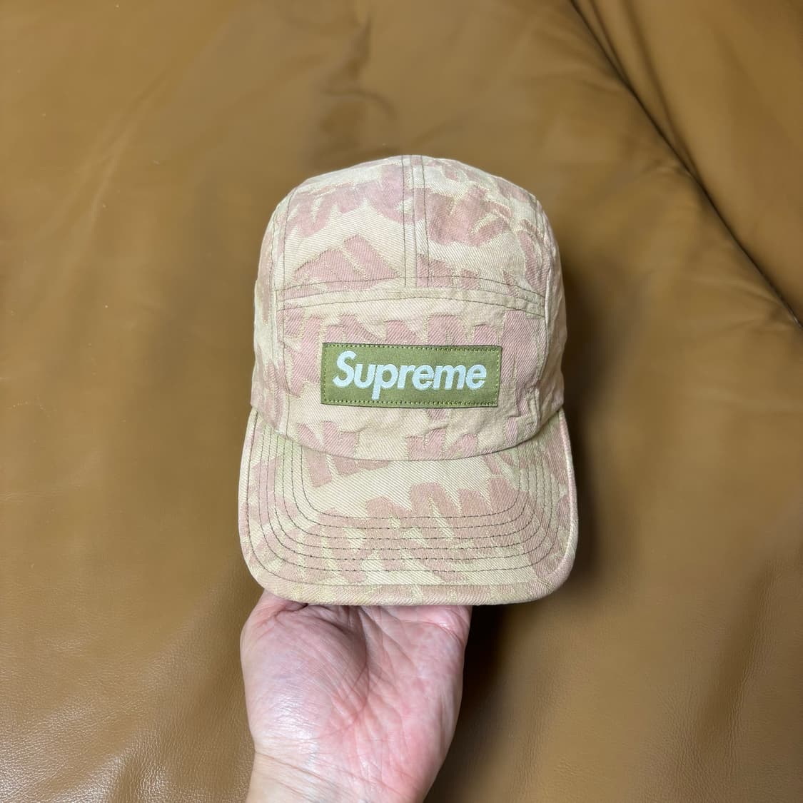 Supreme 슈프림 자카드 데님 올리브 탄 캠프캡 모자 상품이미지2