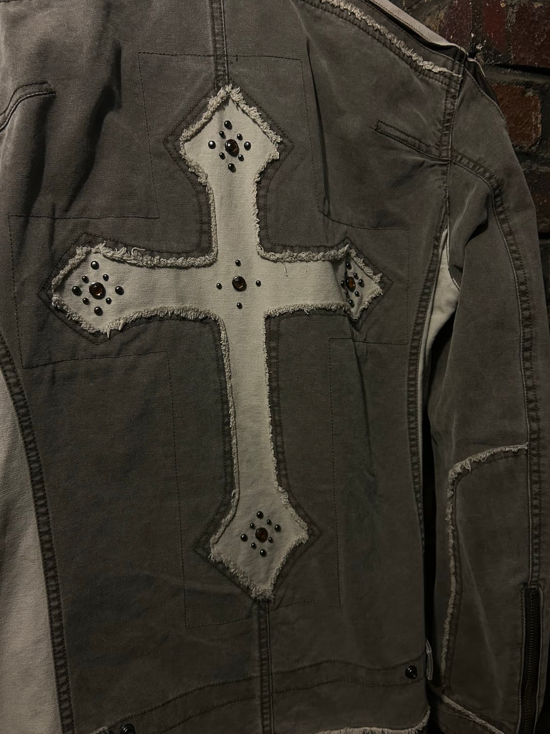 *rare* 2000s 니콜클럽 크로스 큐빅 락시크 데님 자켓  상품이미지4