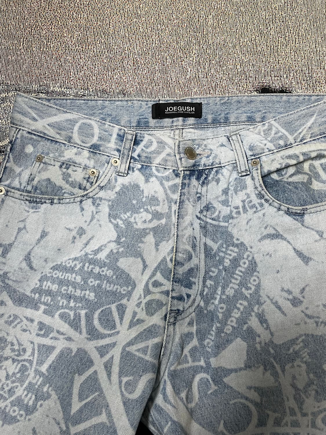 조거쉬 레이저 프린팅 데님 팬츠  상품이미지2