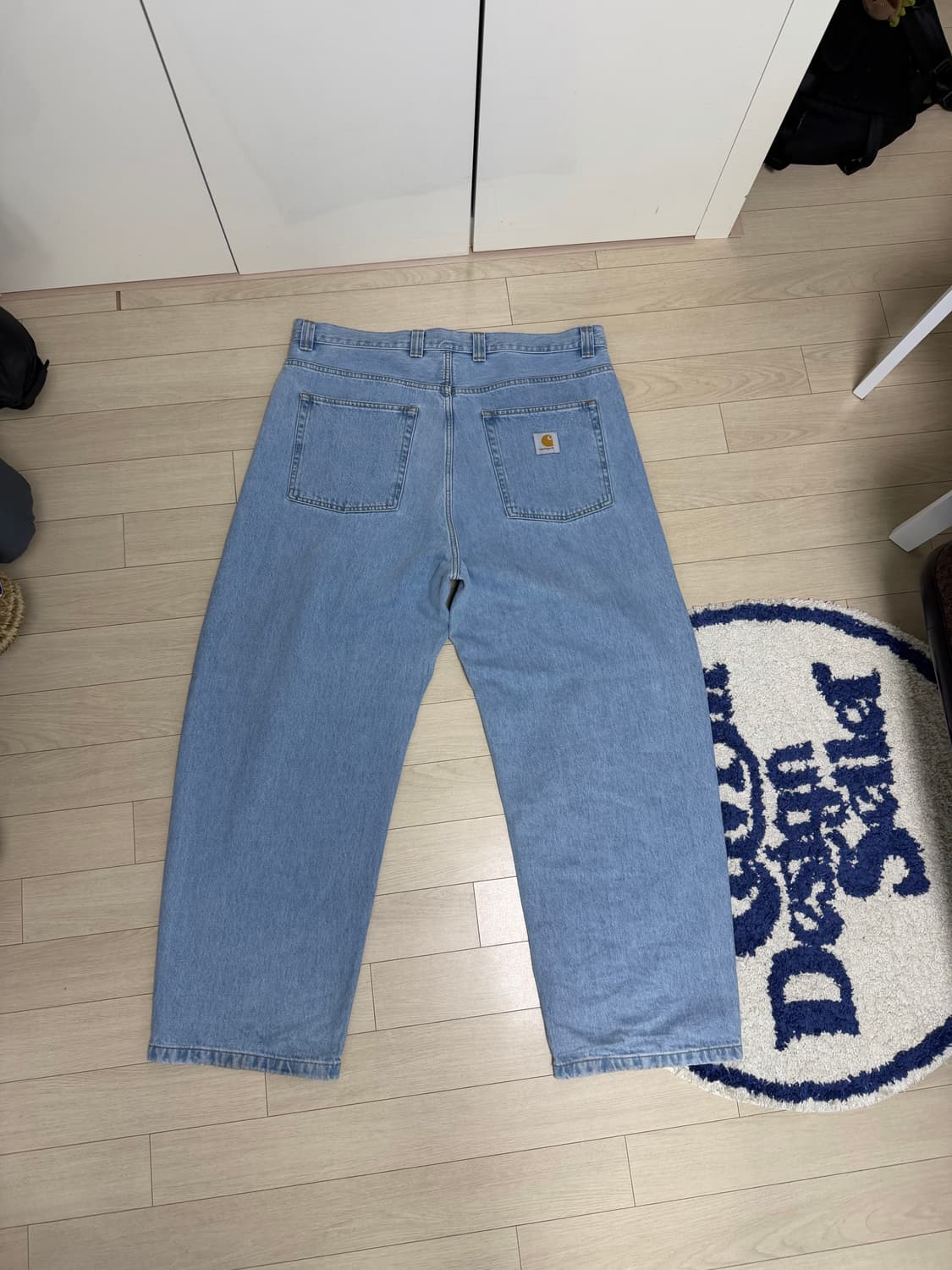 칼하트 윕 브랜든 팬츠 블루 스톤 블리치드 XL사이즈 상품이미지3