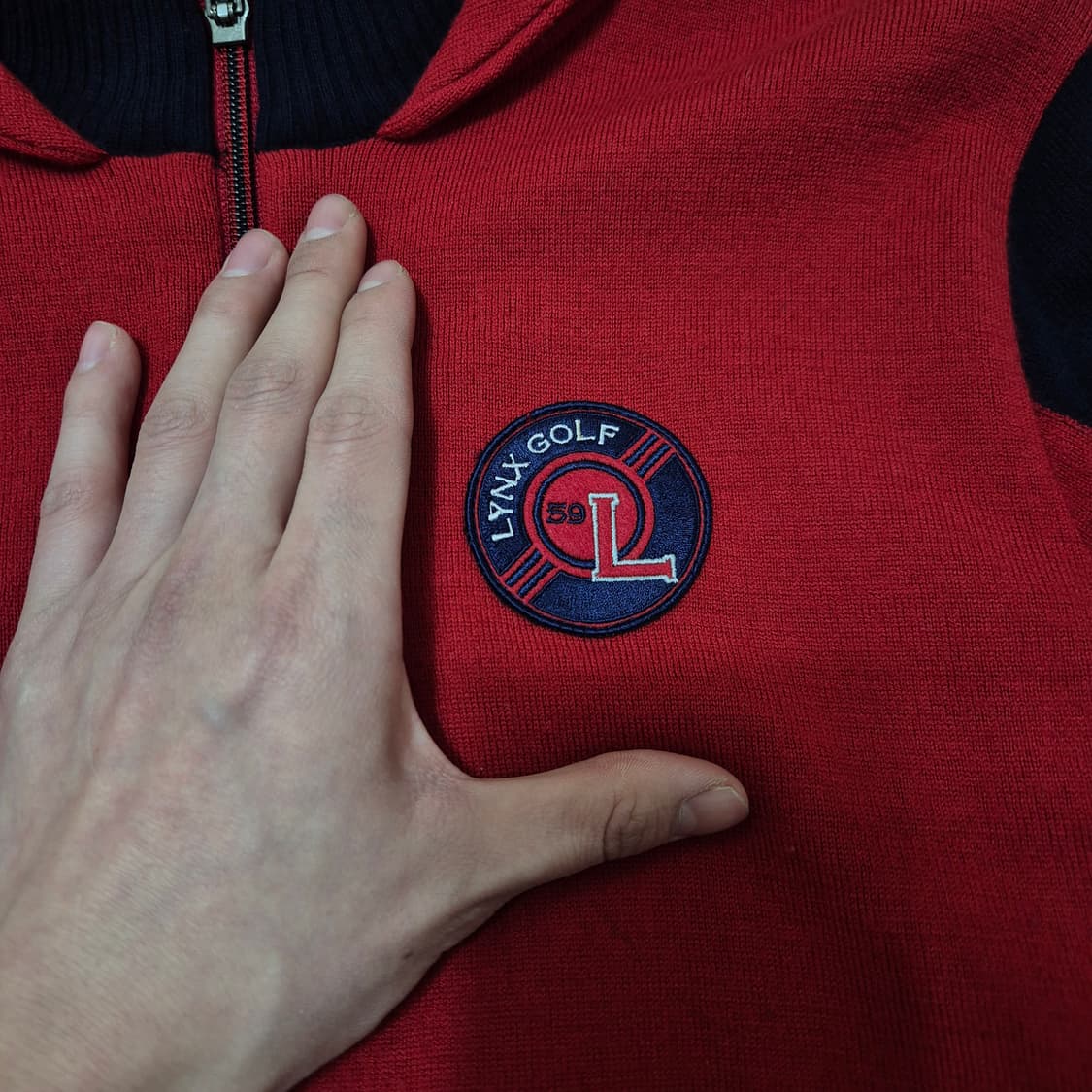 링스 골프 여성 골프웨어 배색 울 니트집업 S(90) 상품이미지4