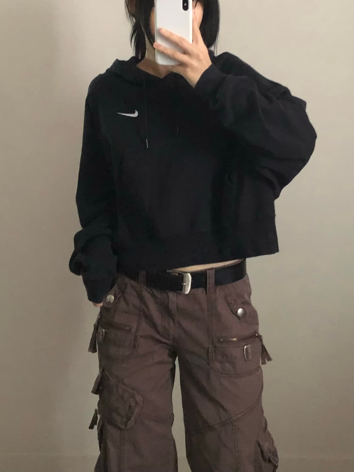 나이키 스몰로고 크롭 후드티 상품이미지1