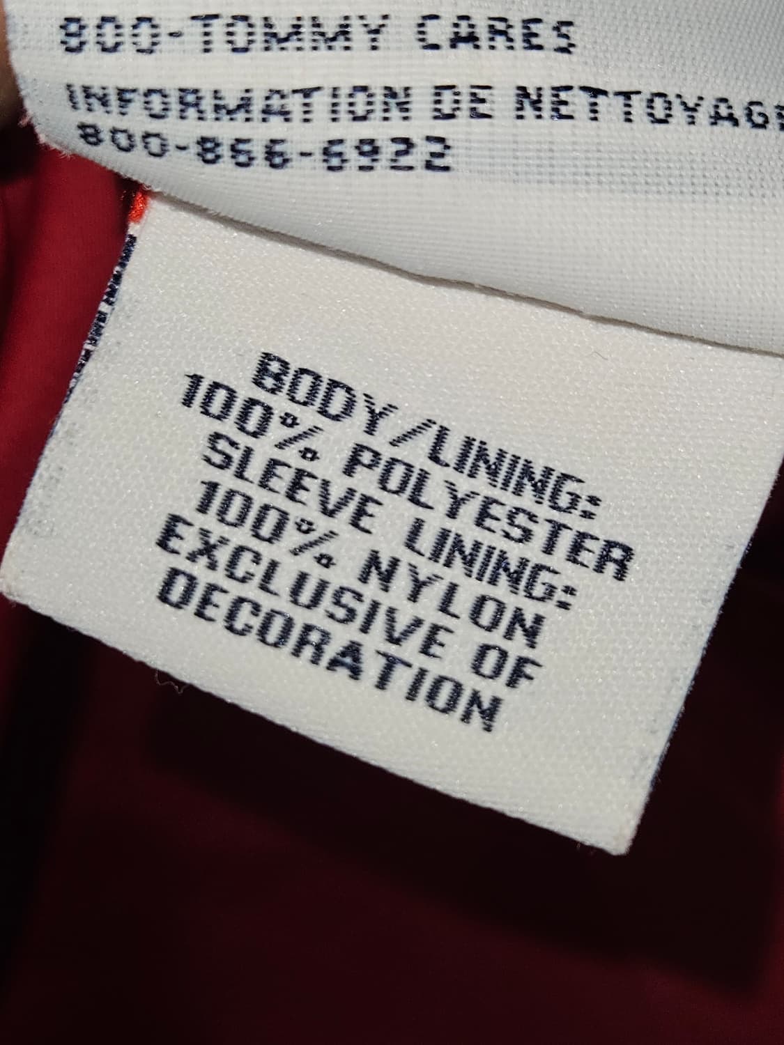 90s 타미힐피거 올드스쿨 우븐 바람막이 자켓 레드 M 빈티지 상품이미지5