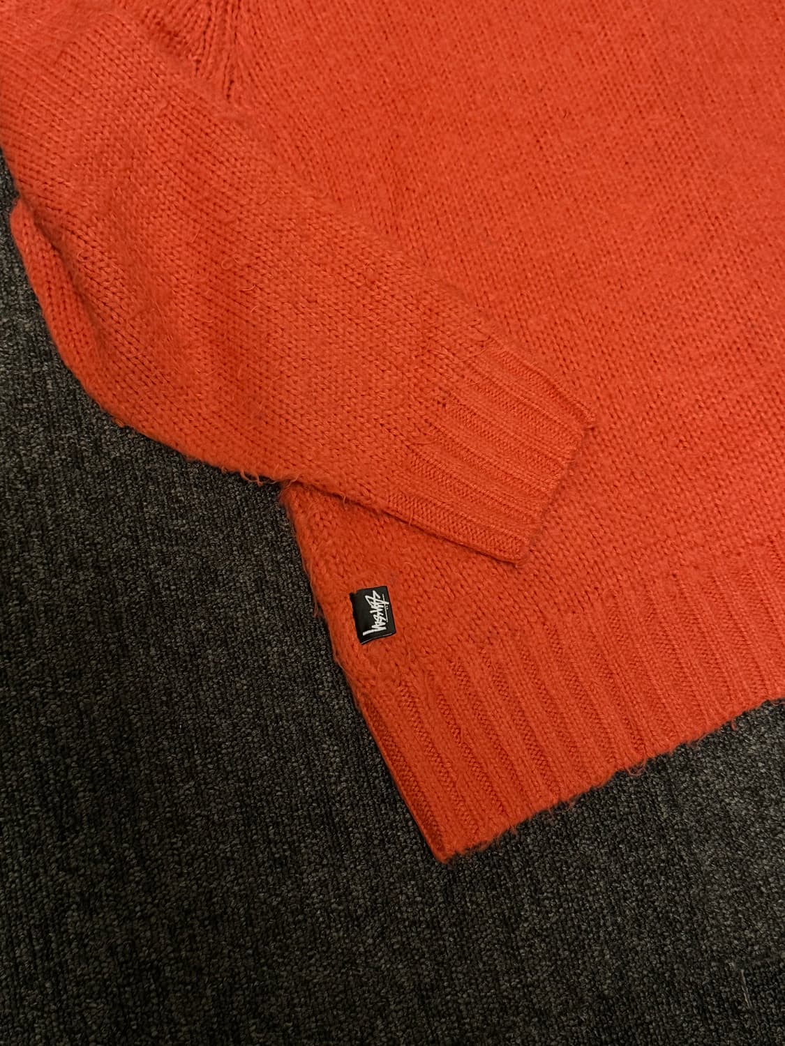 [L] 스투시 브러쉬드 가디건 오렌지 상품이미지4