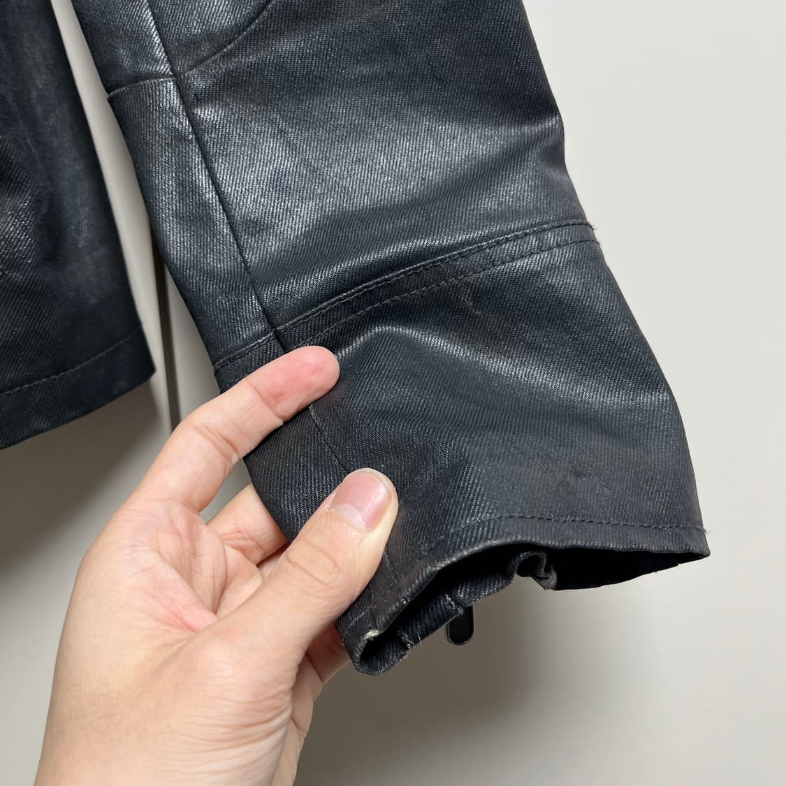 알마니익스체인지 사선 하이넥 코팅자켓 상품이미지6