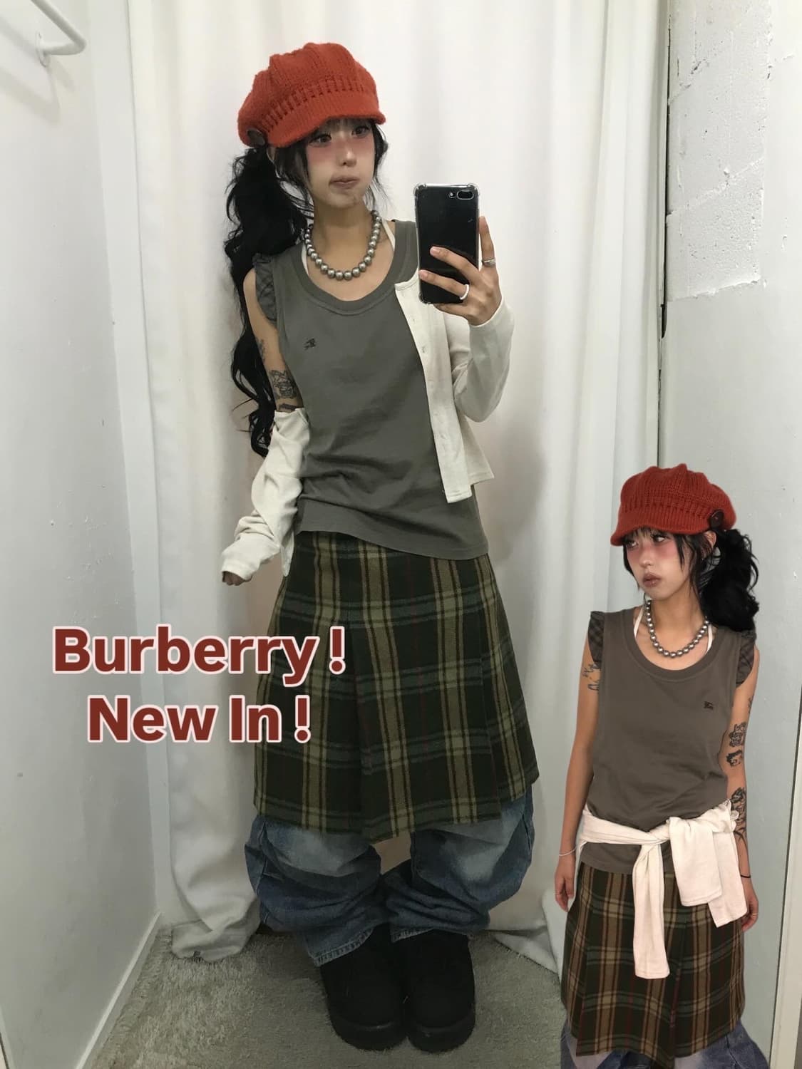 Burberry Khaki Frill Short sleeves 상품이미지1