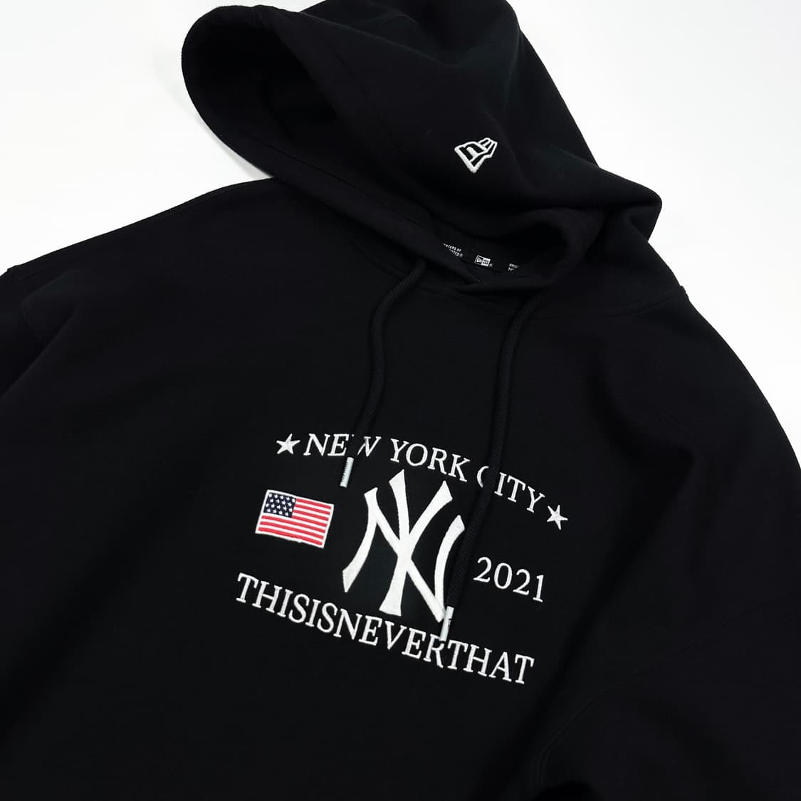 뉴에라 x 디네댓 뉴욕 양키스 박시핏 후드티 블랙 XL 상품이미지3