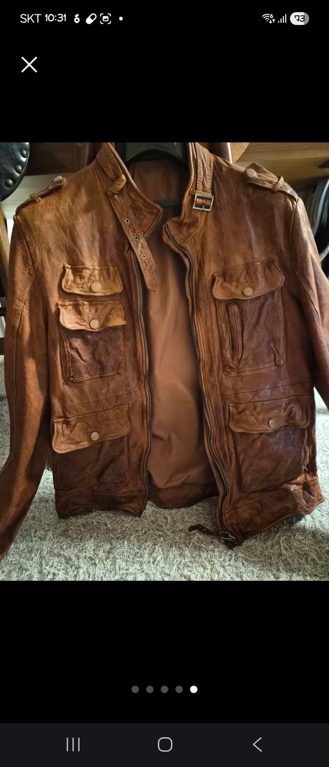 오버핏  워싱램스킨  자켓 상품이미지2