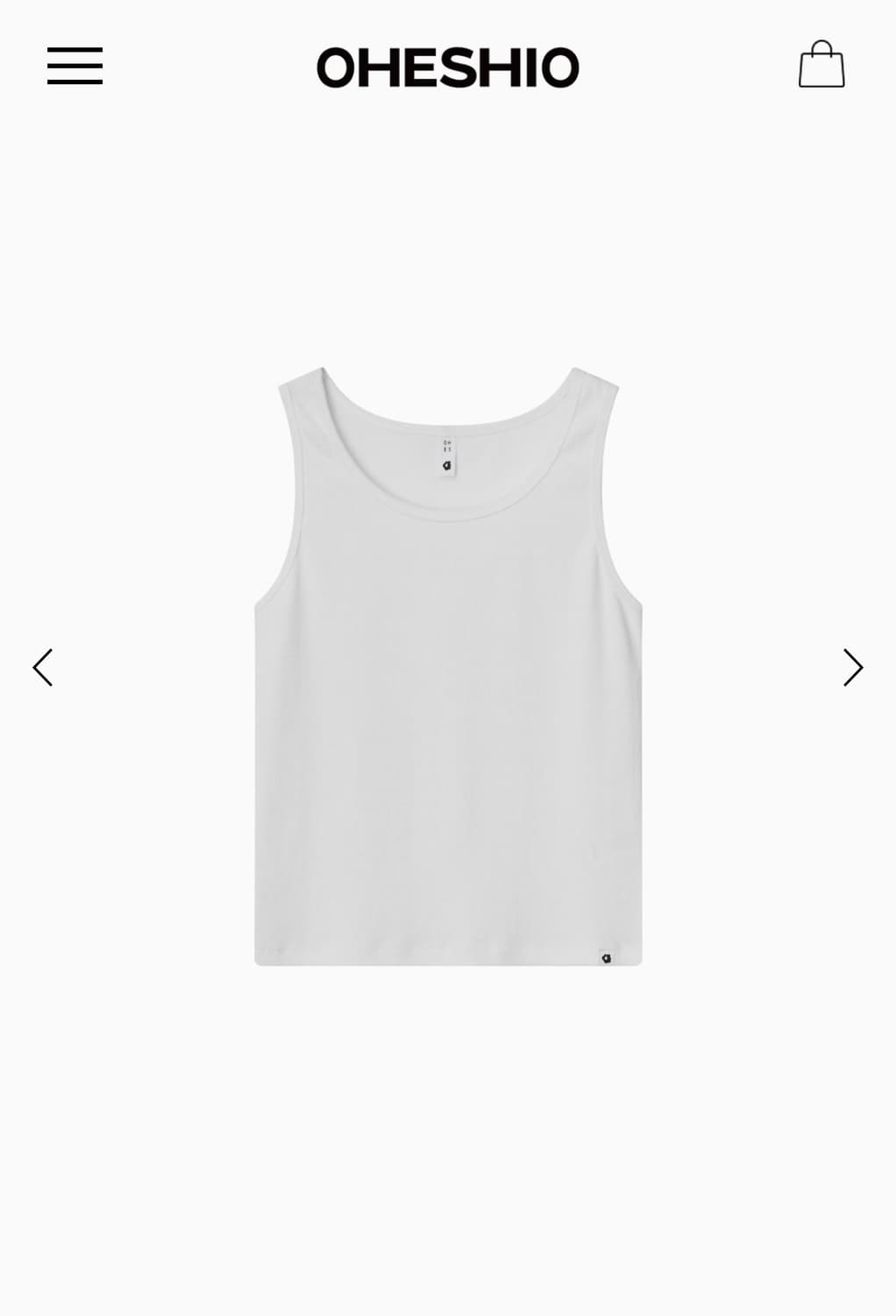 새상품 오헤시오 베이직 유넥 슬리브리스 화이트 상품이미지7