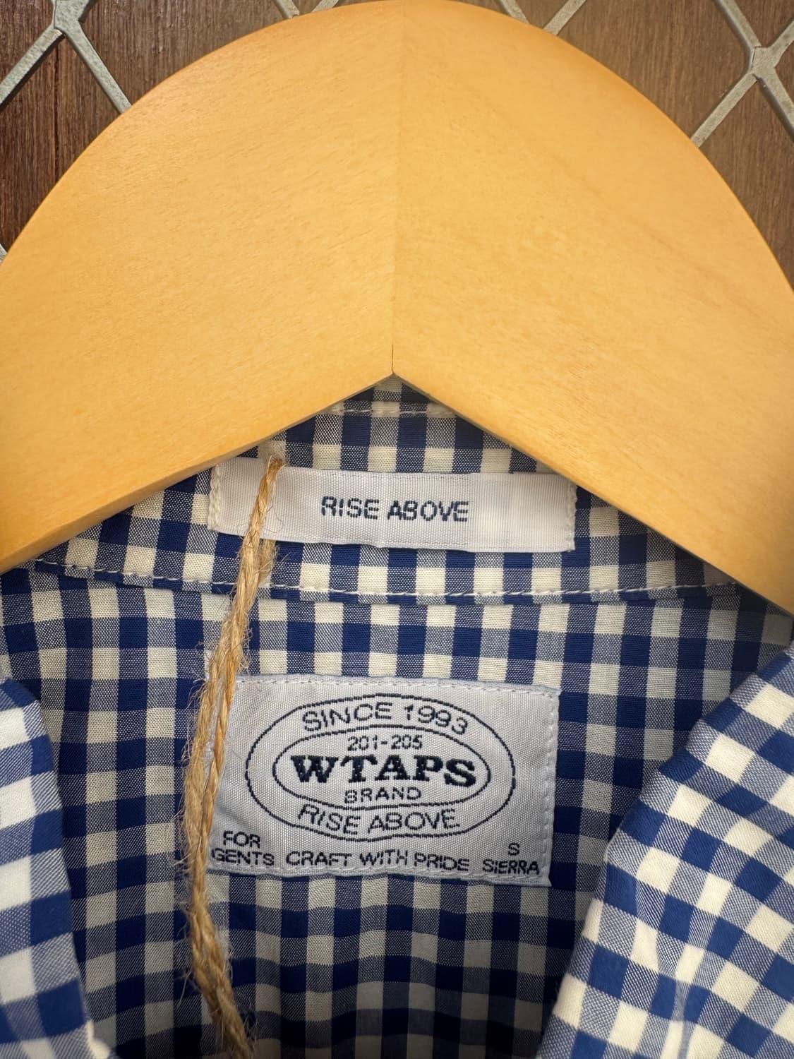 더블탭스 WTAPS 블루 체크 패치 반팔 셔츠 S 상품이미지3