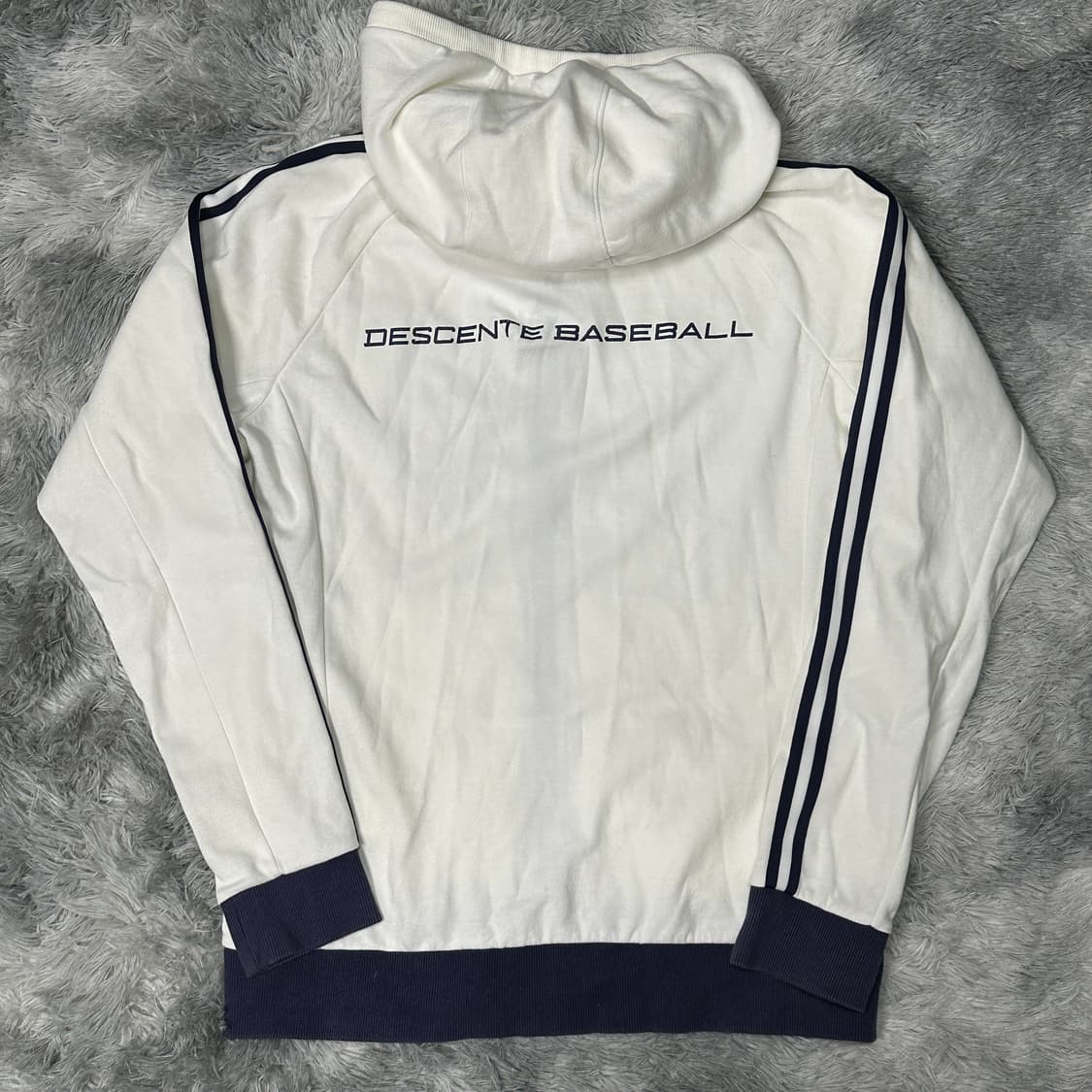 데상트 화이트 후드집업 L 상품이미지3