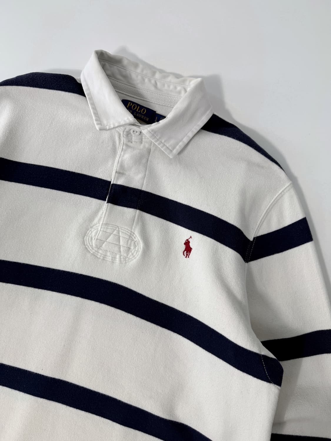 폴로 랄프로렌 루즈핏 신형 QR 스트라이프 아이코닉 럭비 스웻 셔츠 상품이미지3