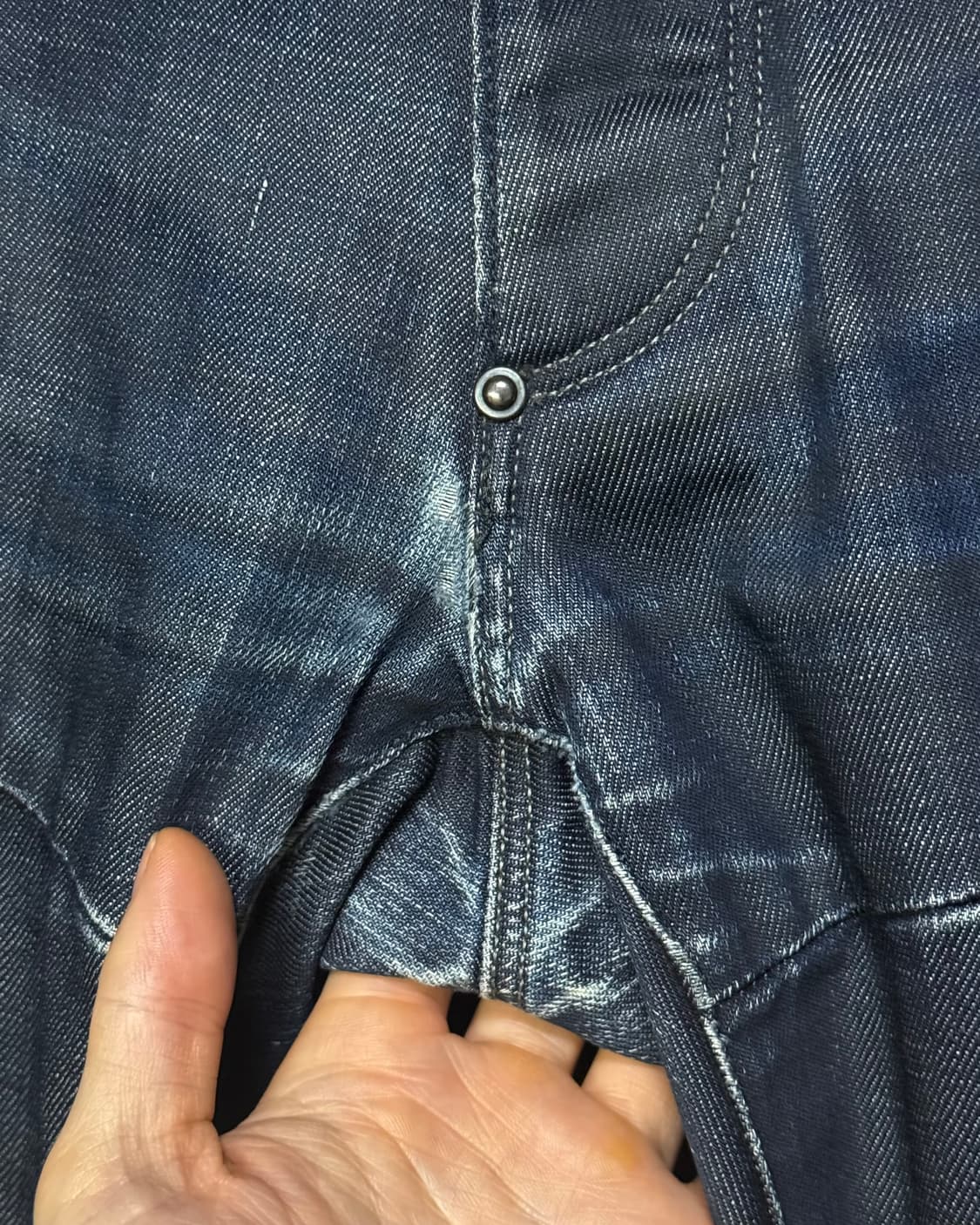 지스타 로우 인디고 데님 코팅진 33 워싱 바이커 라이더 고스 펑크 락 상품이미지7