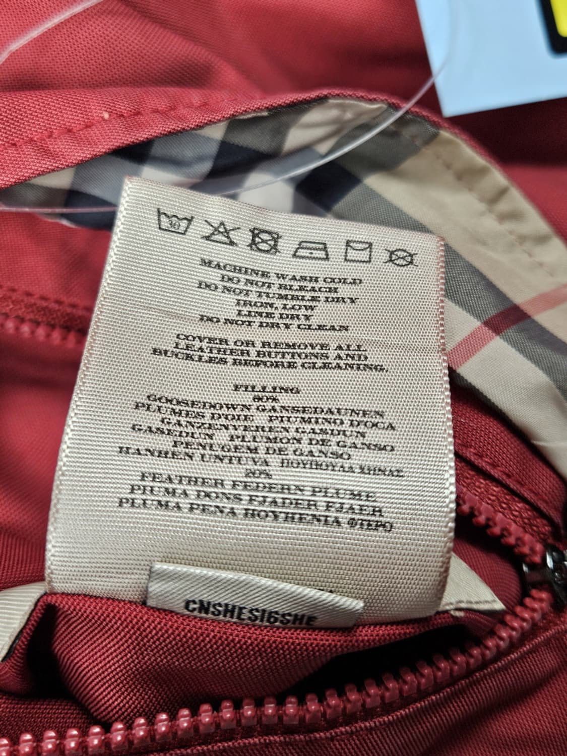 버버리 리버시블 덕다운 체크 패딩 베스트 ( XL ) / 10118 상품이미지10