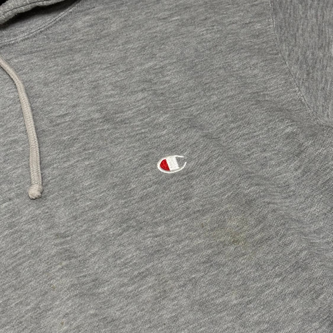 챔피언 C 로고 자수 그레이 후드 티셔츠 상품이미지2