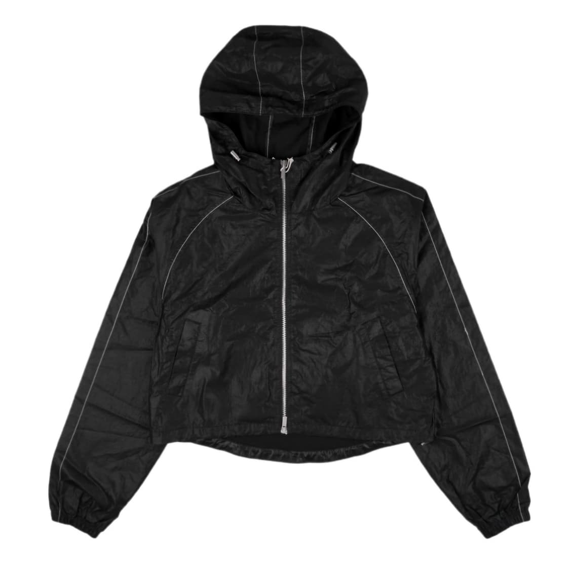 마뗑킴 마뗑 크롭 후디 코팅 점퍼 네이비 상품이미지2