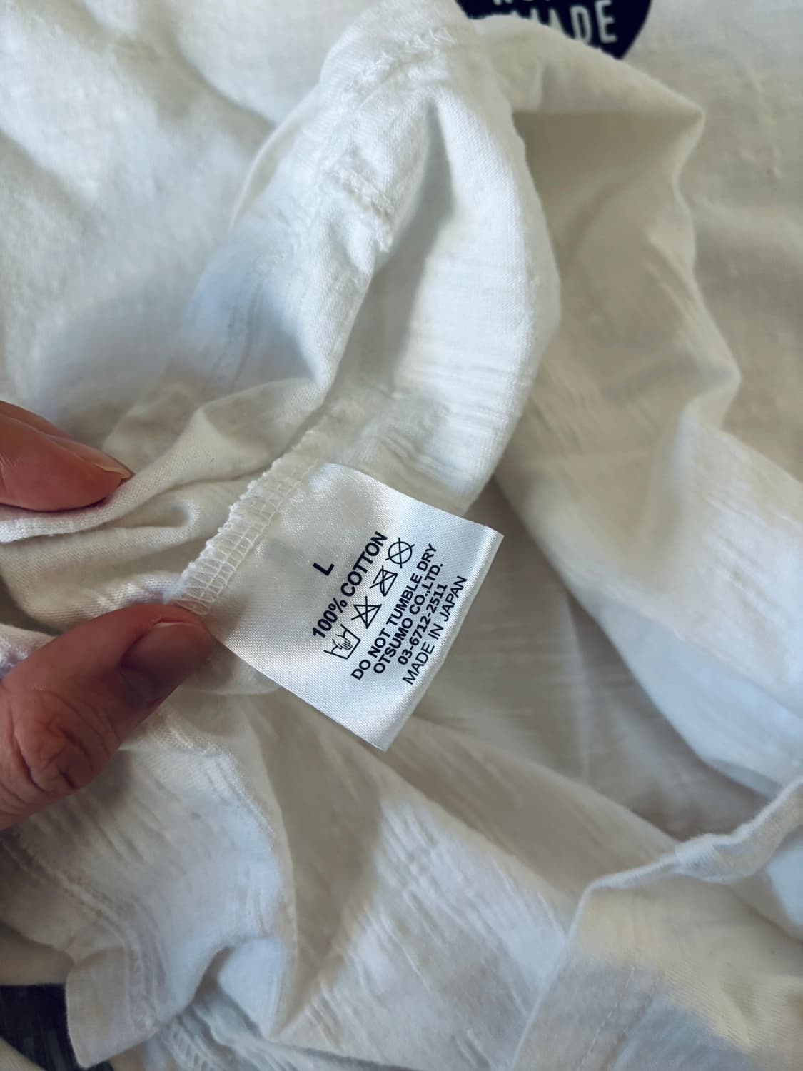 휴먼 메이드 그래픽 롱슬리브 티셔츠 화이트 L사이즈 상품이미지6