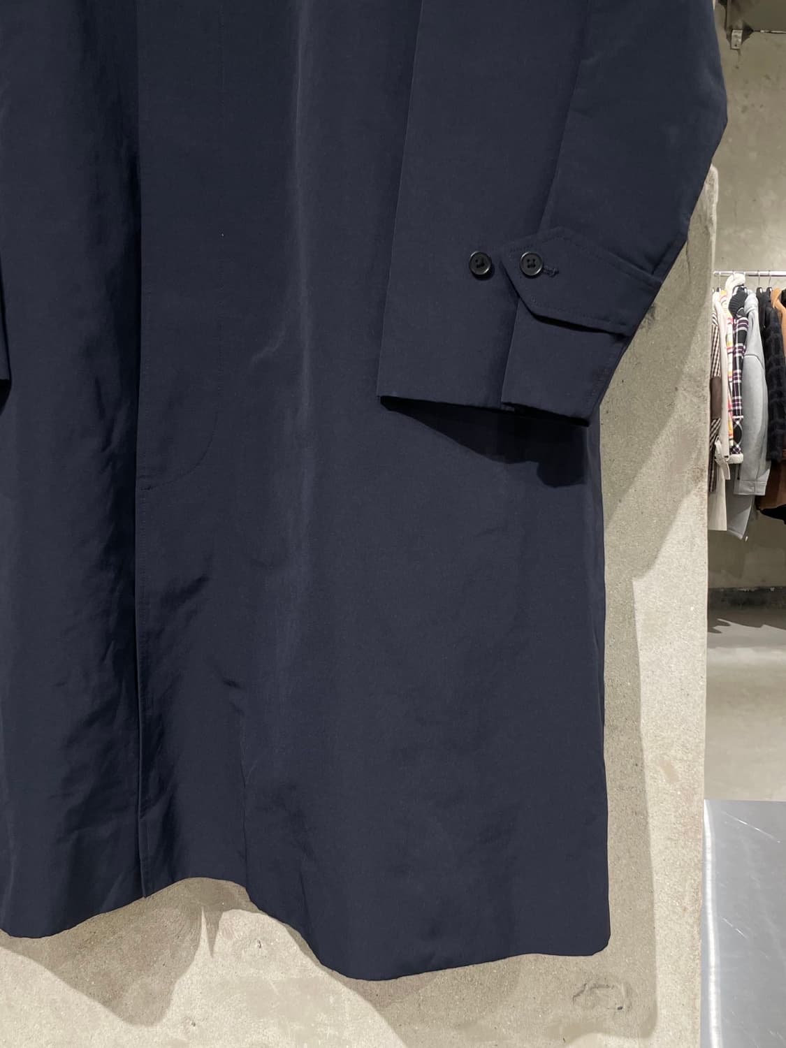 캡틴 션샤인 다크 네이비 클래식 히든 버튼 폴리에스터 코트 상품이미지5