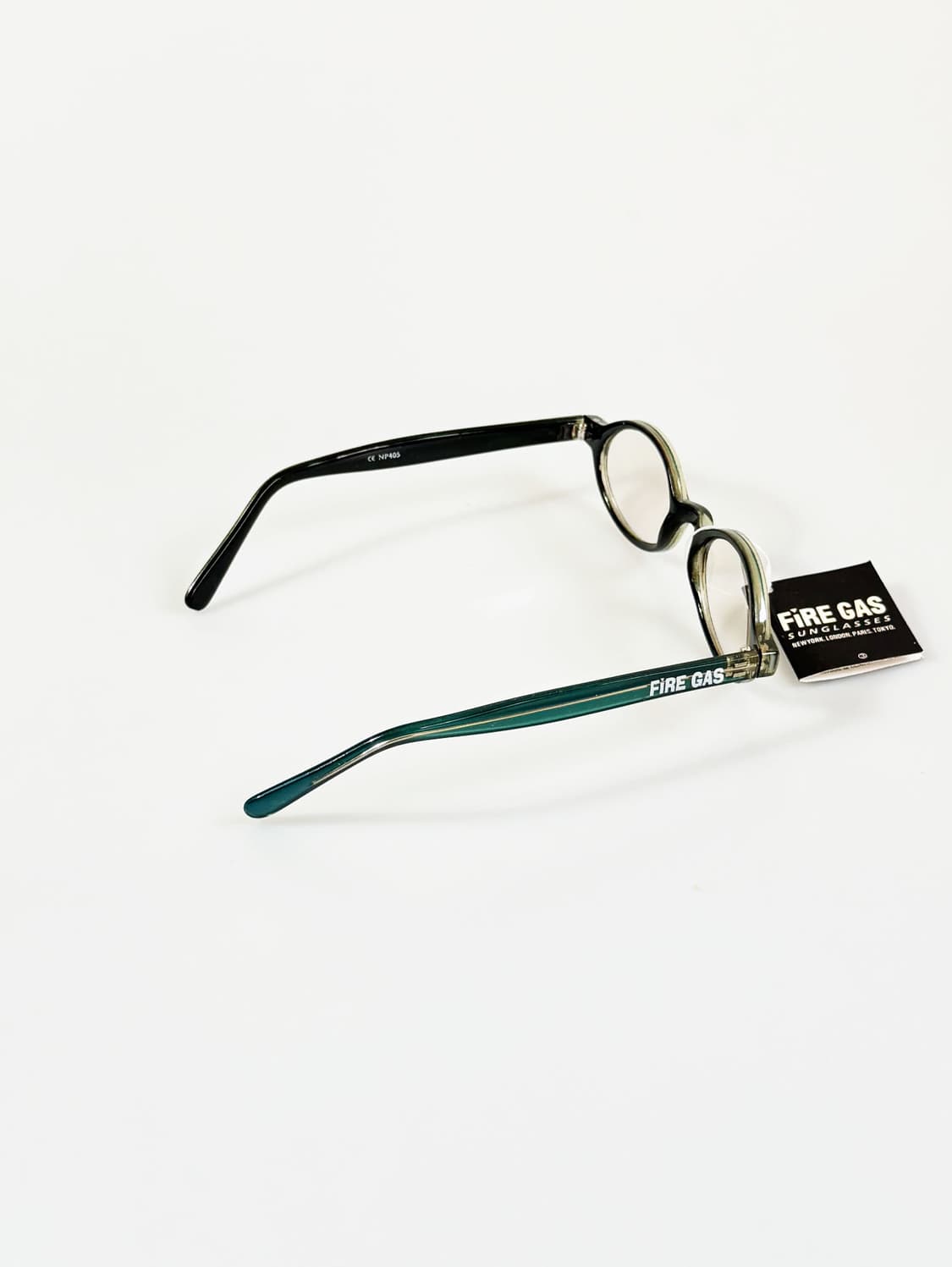 90s FIRE GAS 아쿠아블루 오벌 뿔테 투명틴트 빈티지 선글라스 상품이미지4