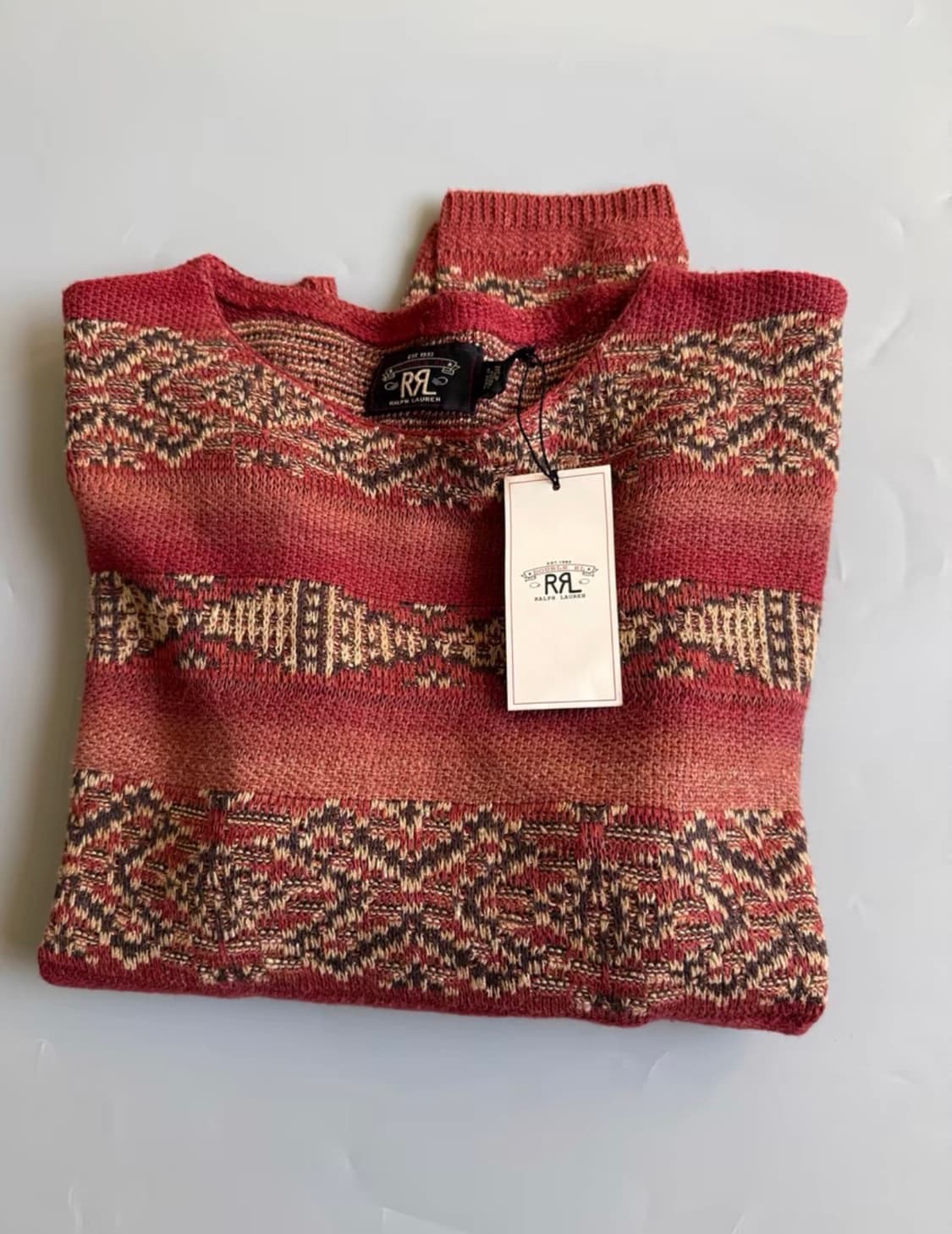 rrl 자카드 라운드 니트   L 상품이미지1