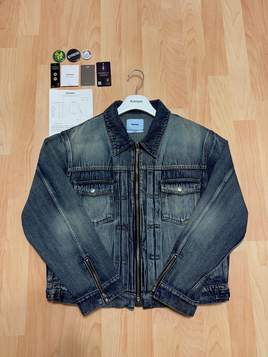 2) 카미엔 크롭 트러커 자켓 오아시스 블루 상품이미지1