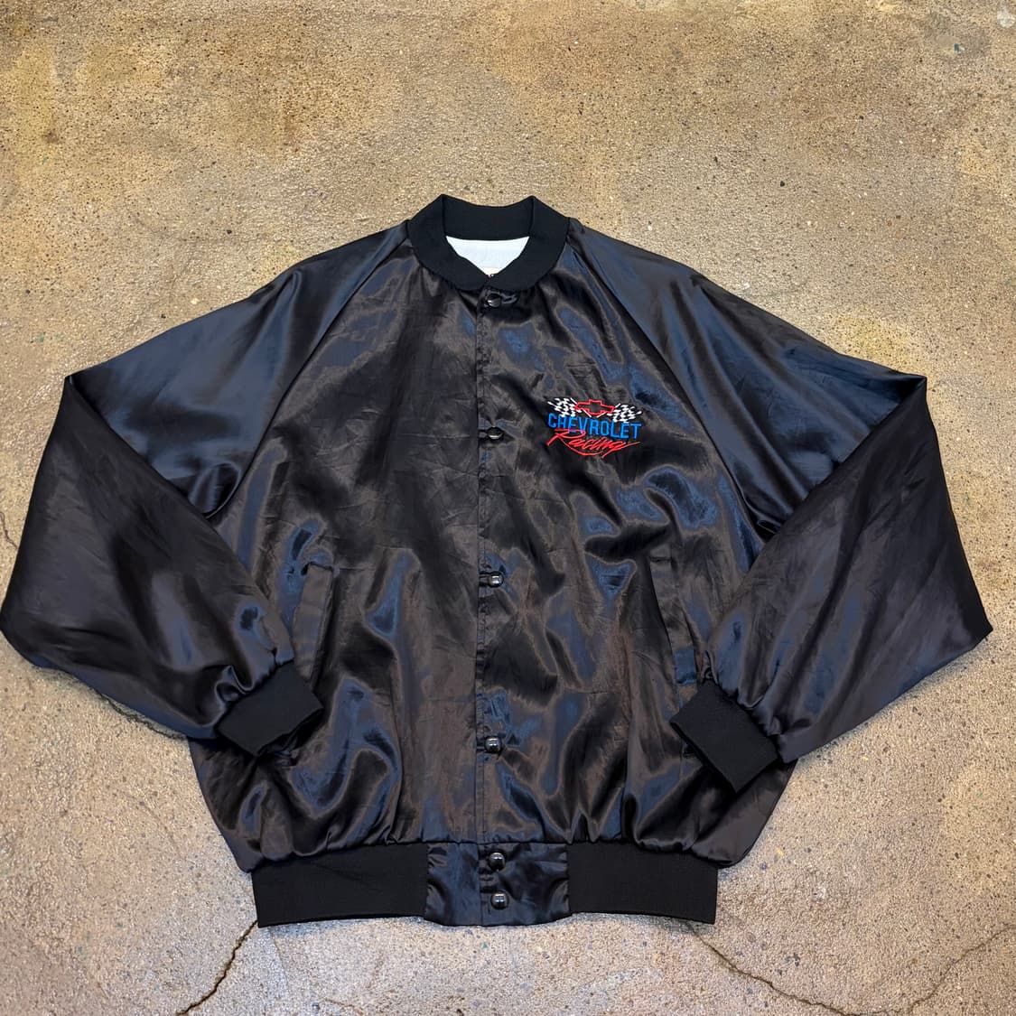 레어 90s Made in USA 빈티지 쉐보레 사틴 자켓 상품이미지4