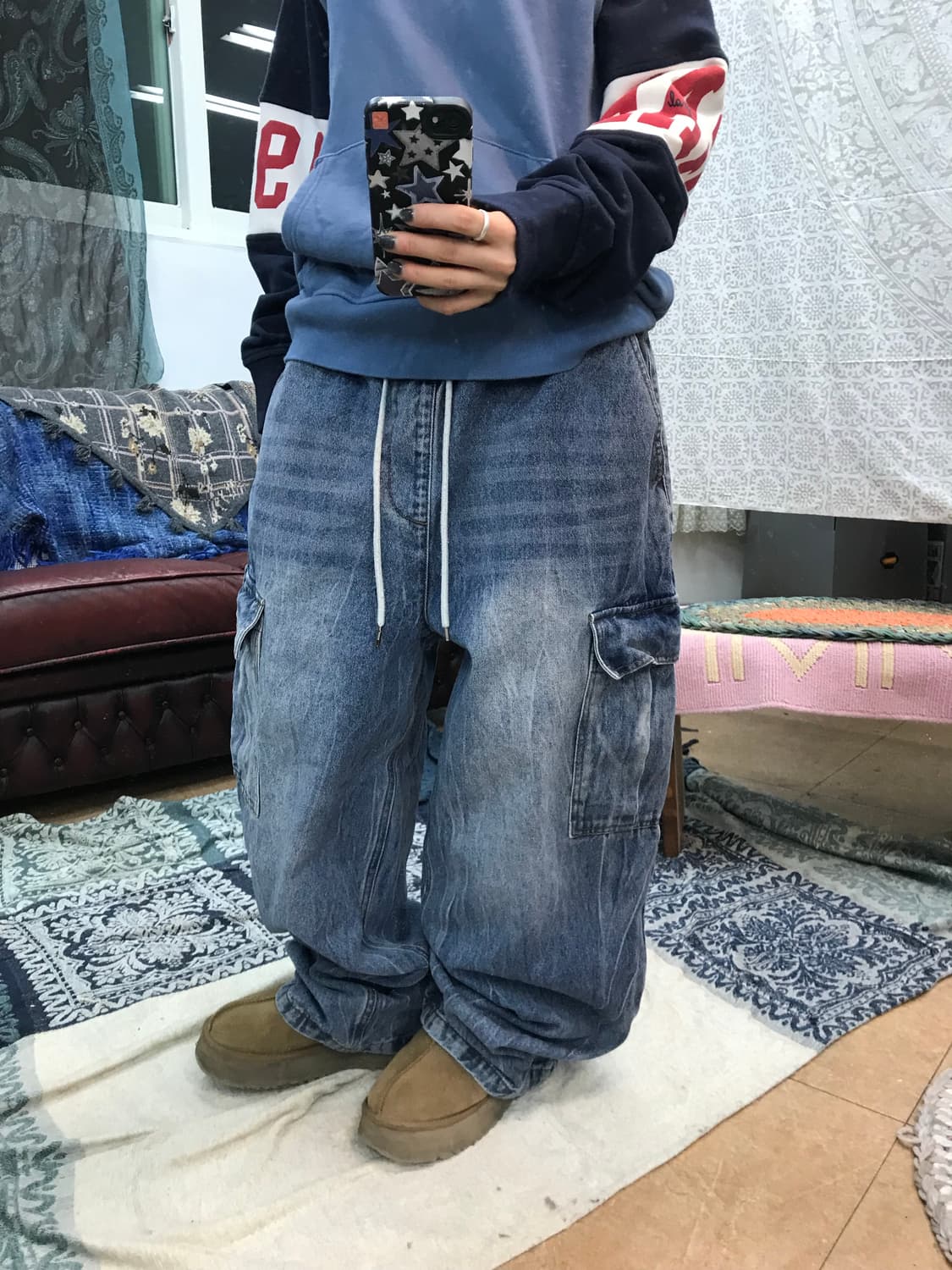 스트릿 밴딩 데님 카고팬츠  상품이미지1