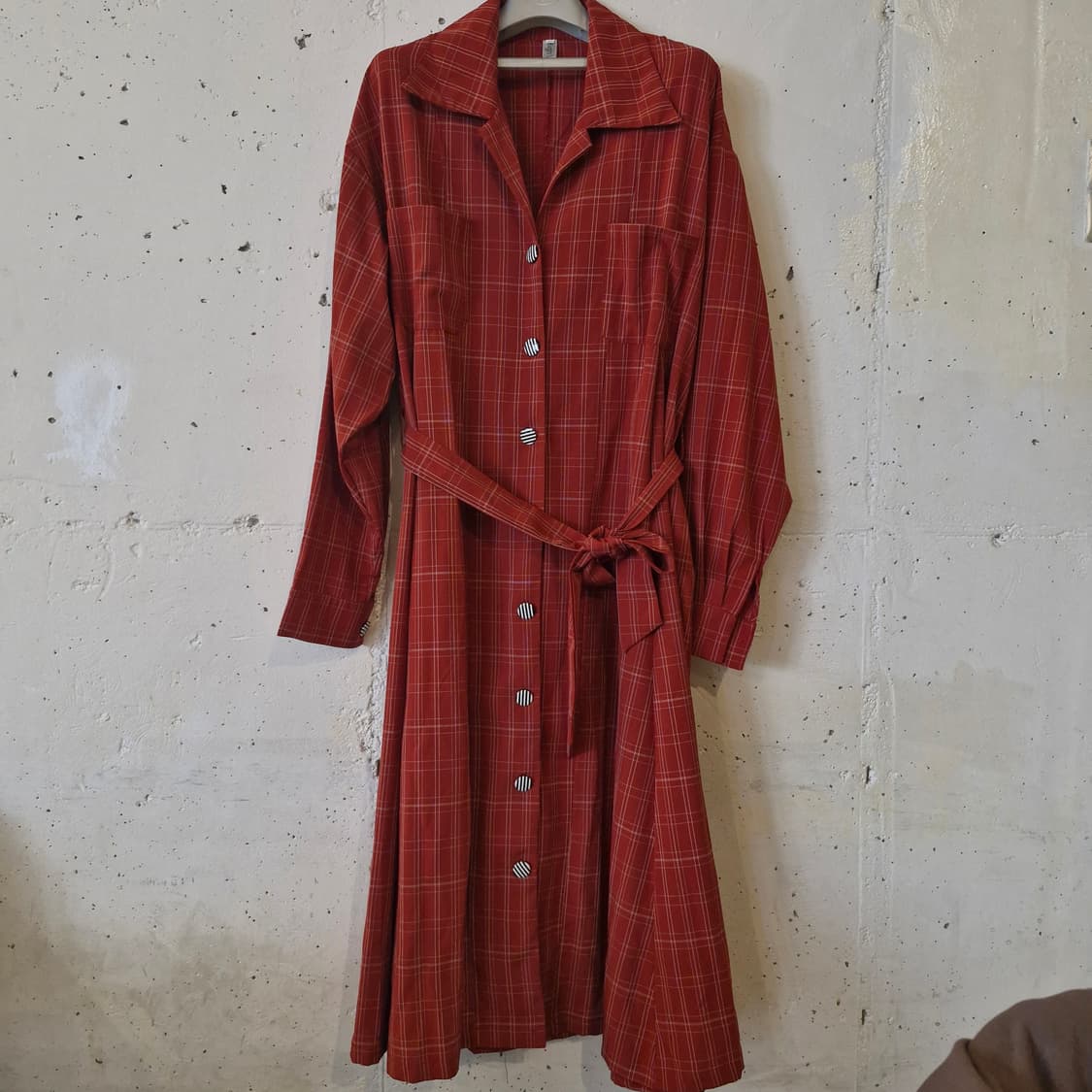 체크 롱 원피스 F 새상품 상품이미지1