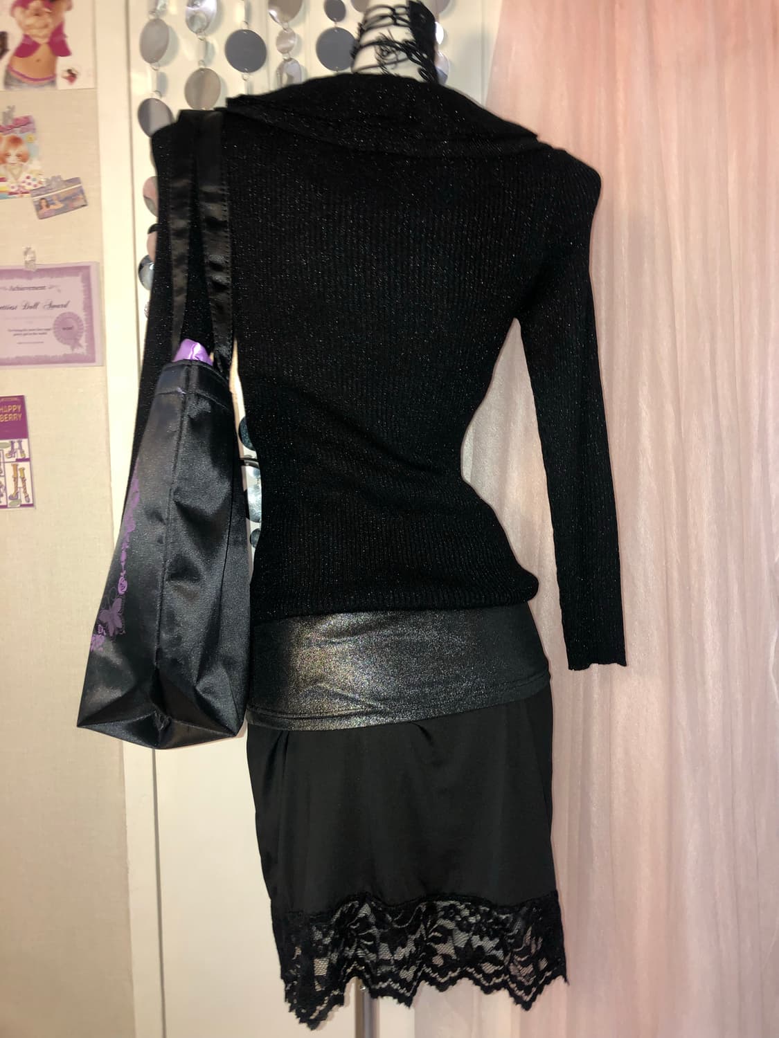 black knit frill romantic outer 상품이미지2