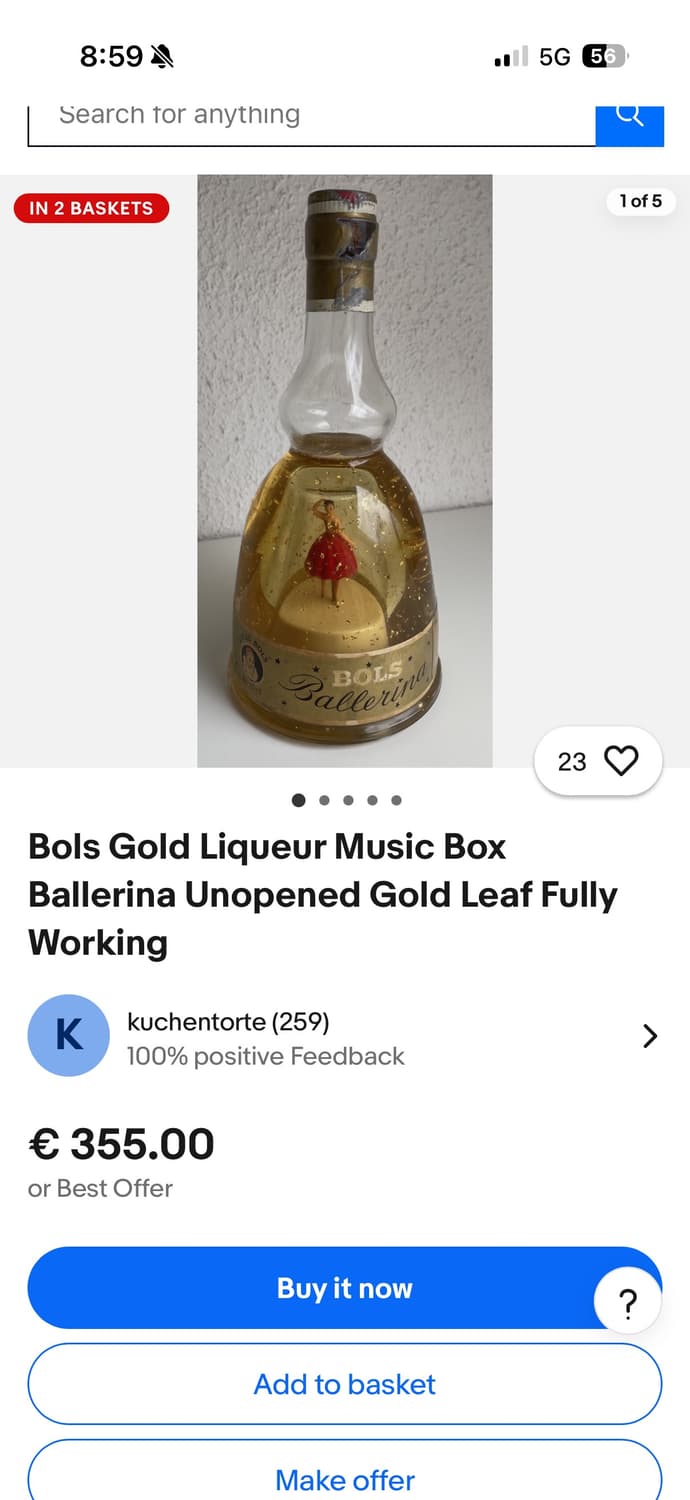 1960년도 Bols 발레리나 오르골 리큐어 상품이미지2